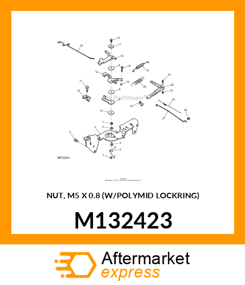 NUT, M5 X 0.8 (W/POLYMID LOCKRING) M132423