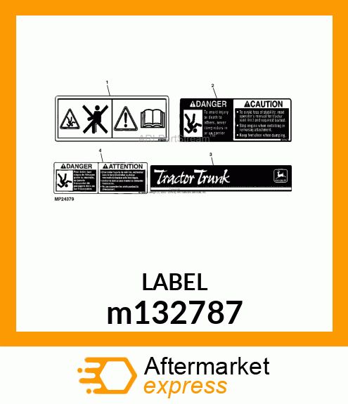 LABEL, TRACTOR TRUNK m132787