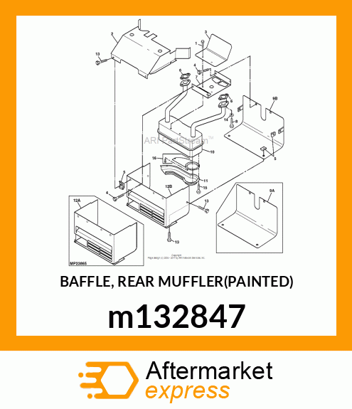 BAFFLE, REAR MUFFLER(PAINTED) m132847