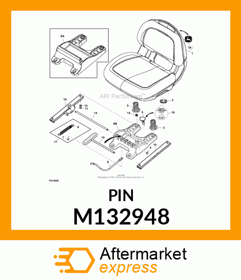 PIN FASTENER, SEAT ASSEMBLY PIVOT M132948