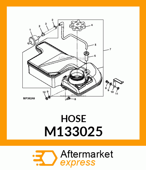 Fuel Line - FUEL LINE, LINE, 3" FUEL M133025