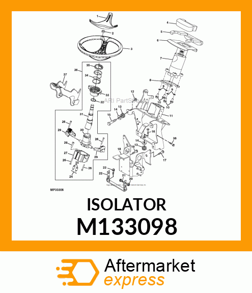 ISOLATOR, STEERING SUPPORT M133098