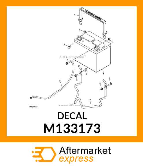 SAFETY SIGN, LABEL, DANGER BATTERY M133173