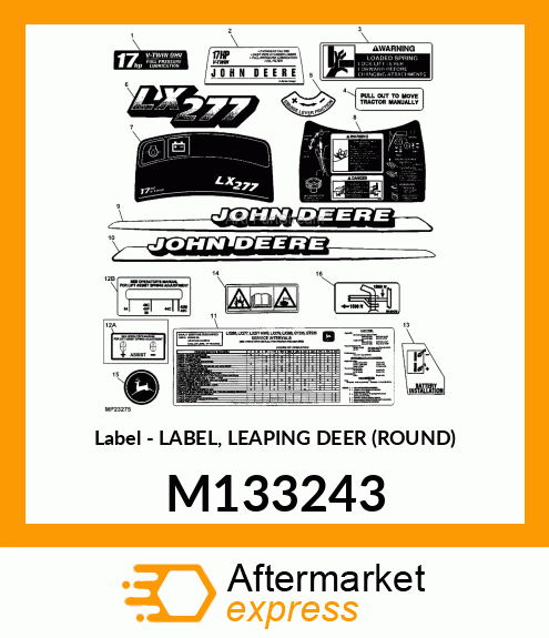 Label - LABEL, LEAPING DEER (ROUND) M133243
