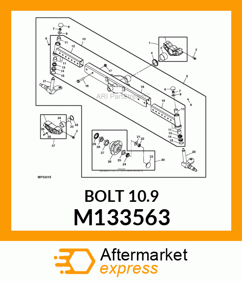 BOLT, SHOULDER M12 X 1.75 X 45 M133563