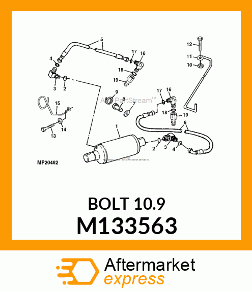 BOLT, SHOULDER M12 X 1.75 X 45 M133563