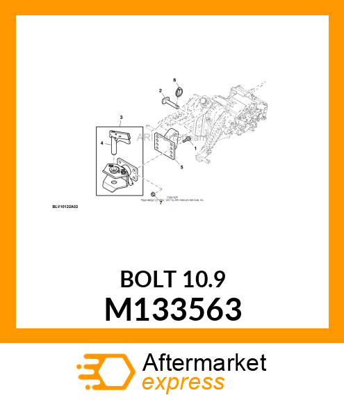 BOLT, SHOULDER M12 X 1.75 X 45 M133563