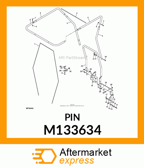 PIN FASTENER, PIN, 16MM CLEVIS M133634