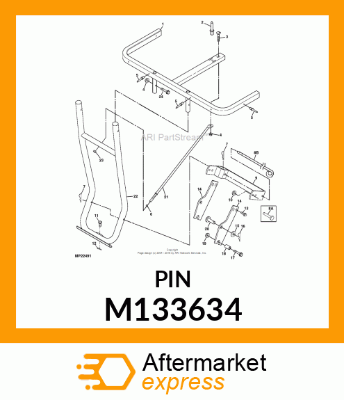 PIN FASTENER, PIN, 16MM CLEVIS M133634