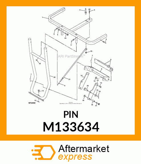 PIN FASTENER, PIN, 16MM CLEVIS M133634