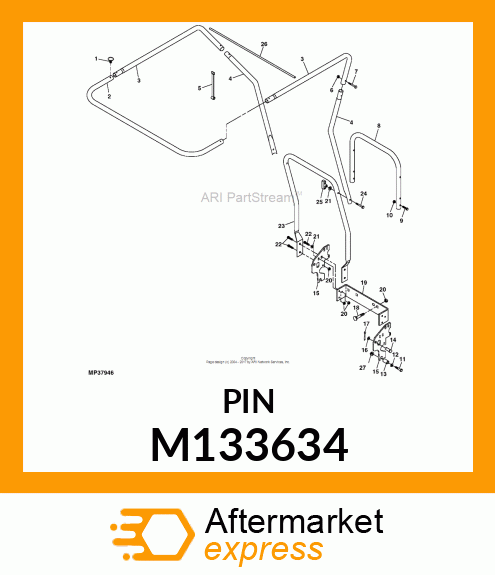 PIN FASTENER, PIN, 16MM CLEVIS M133634