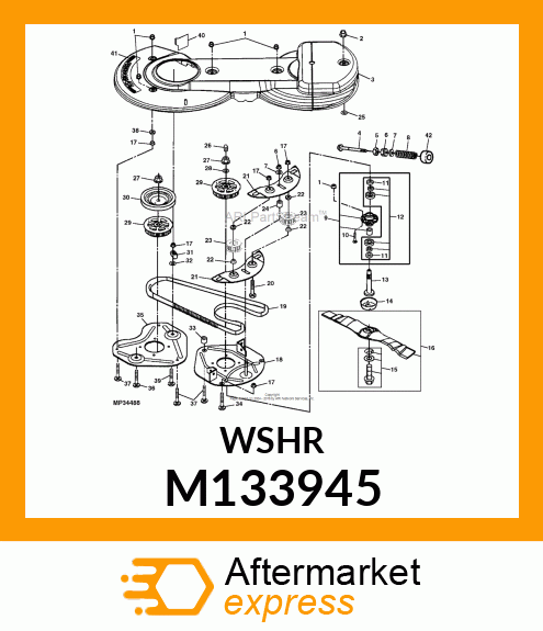 WASHER, 21X38X4 ZN M133945