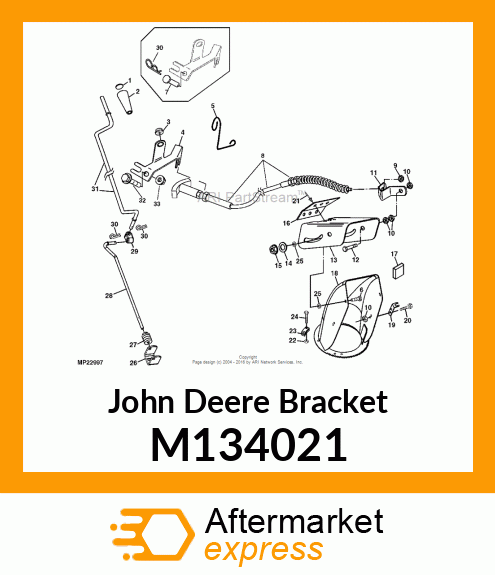 BRACKET, CHUTE AND SPOUT CONTROLS M134021