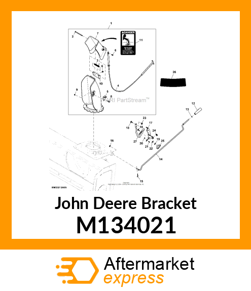 BRACKET, CHUTE AND SPOUT CONTROLS M134021