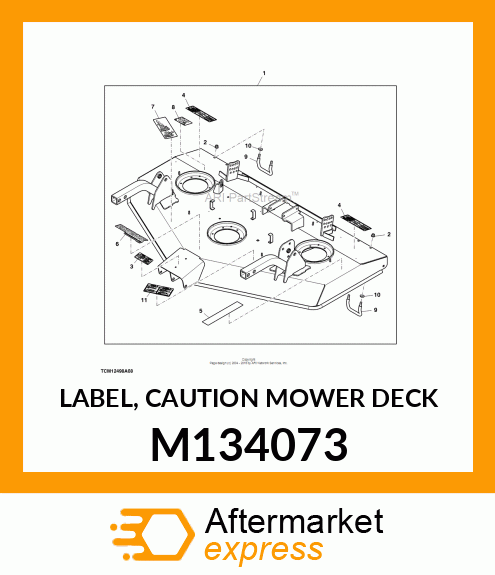 LABEL, CAUTION MOWER DECK M134073