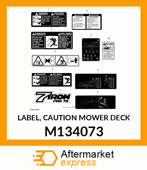 LABEL, CAUTION MOWER DECK M134073