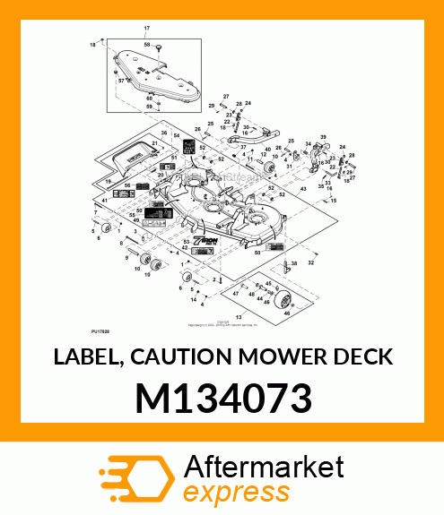 LABEL, CAUTION MOWER DECK M134073