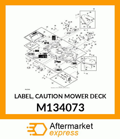 LABEL, CAUTION MOWER DECK M134073