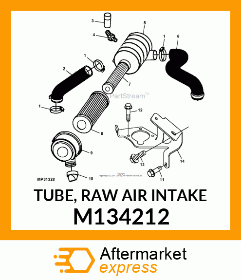 TUBE, RAW AIR INTAKE M134212