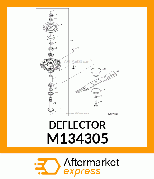 GRASS DEFLECTOR, LOWER, 25MM M134305