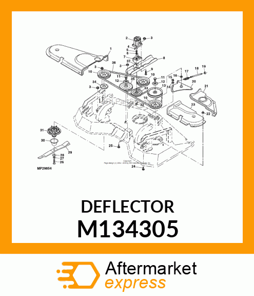 GRASS DEFLECTOR, LOWER, 25MM M134305