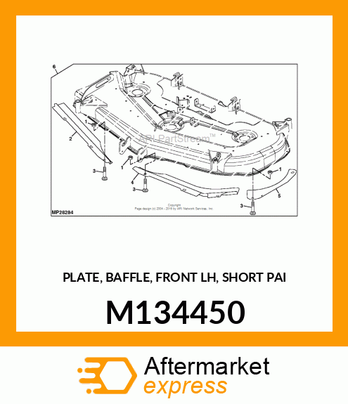 PLATE, BAFFLE, FRONT LH, SHORT PAI M134450