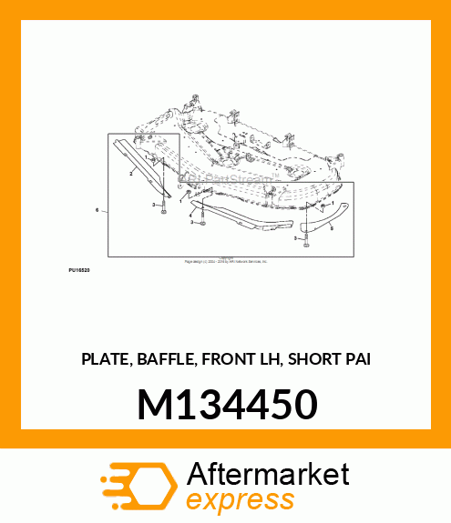 PLATE, BAFFLE, FRONT LH, SHORT PAI M134450