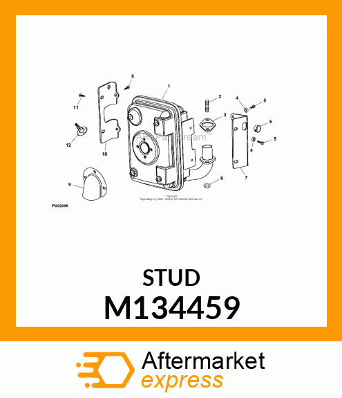 STUD, M8 X 1.25 X 33 M134459