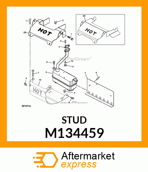 STUD, M8 X 1.25 X 33 M134459