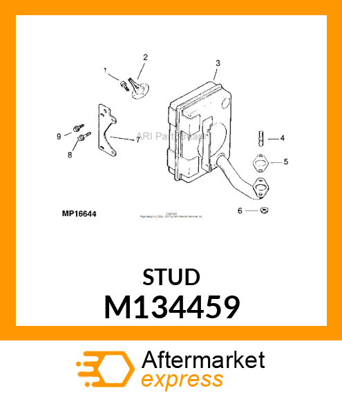 STUD, M8 X 1.25 X 33 M134459