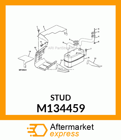 STUD, M8 X 1.25 X 33 M134459