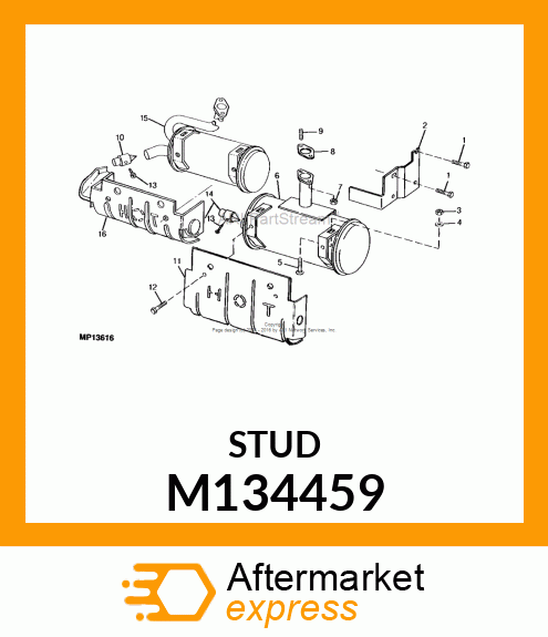 STUD, M8 X 1.25 X 33 M134459