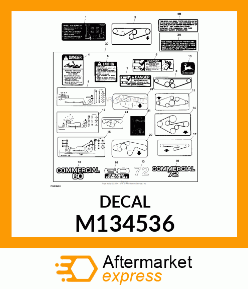 LABEL, LABEL, HEIGHT ADJUSTMENT M134536