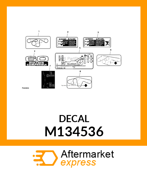 LABEL, LABEL, HEIGHT ADJUSTMENT M134536