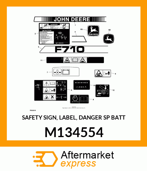 SAFETY SIGN, LABEL, DANGER SP BATT M134554