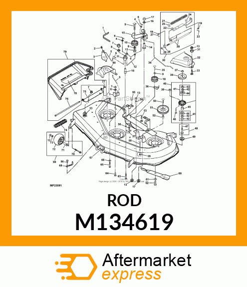 ROD, LH BRAKE (48" DECK) M134619