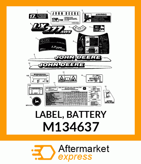 LABEL, BATTERY M134637