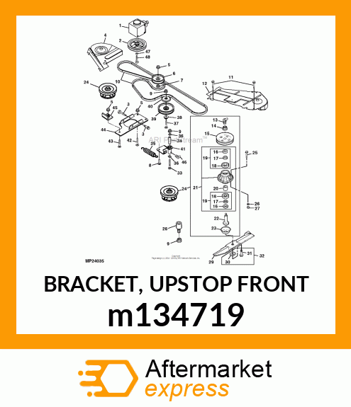 BRACKET, UPSTOP FRONT m134719