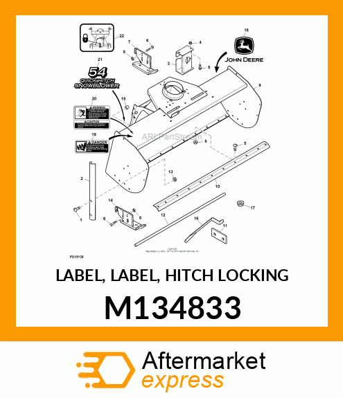 LABEL, LABEL, HITCH LOCKING M134833