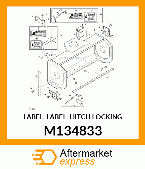 LABEL, LABEL, HITCH LOCKING M134833