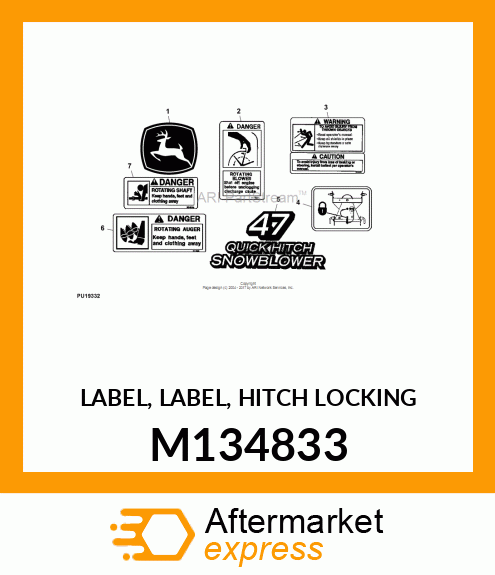 LABEL, LABEL, HITCH LOCKING M134833