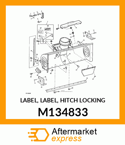 LABEL, LABEL, HITCH LOCKING M134833