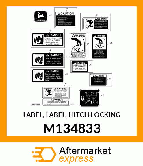 LABEL, LABEL, HITCH LOCKING M134833