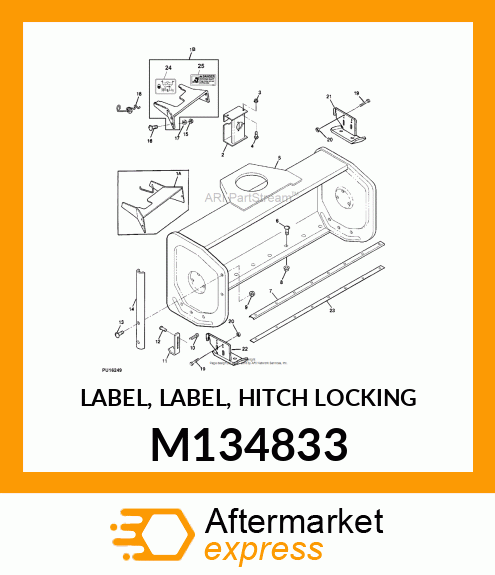 LABEL, LABEL, HITCH LOCKING M134833