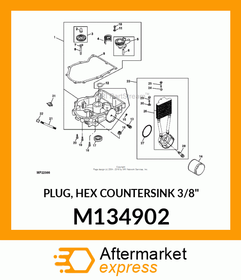 PLUG, HEX COUNTERSINK 3/8" M134902