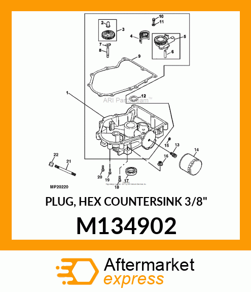 PLUG, HEX COUNTERSINK 3/8" M134902