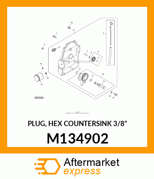 PLUG, HEX COUNTERSINK 3/8" M134902