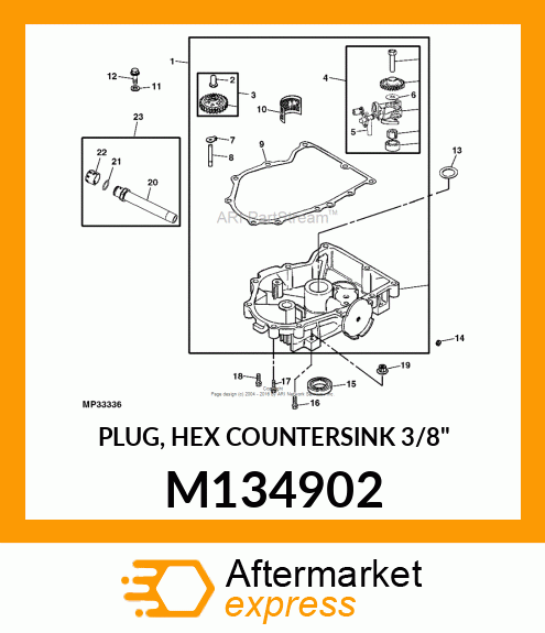 PLUG, HEX COUNTERSINK 3/8" M134902