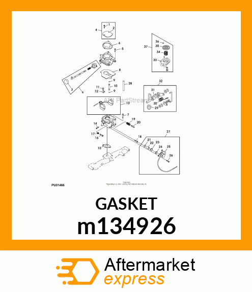 GASKET, AIR CLEANER BASE m134926