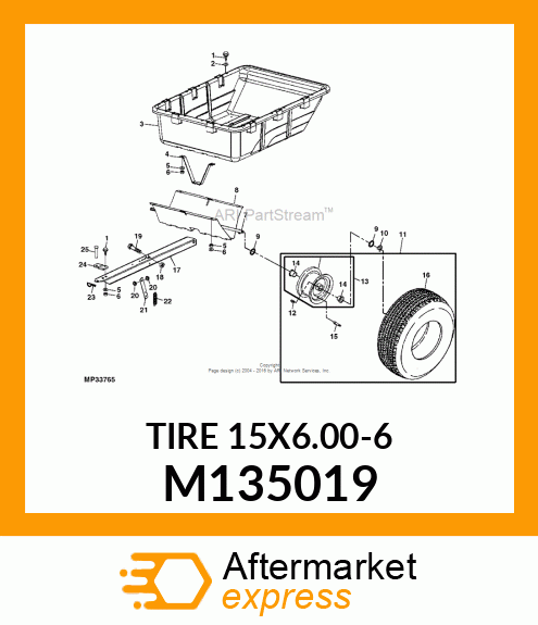 TIRE, 15X6.00X6 TURF SAVER M135019